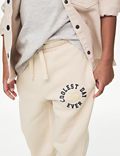 Pantalón deportivo de algodón con texto 'Smiley Face' (2-8&nbsp;años)