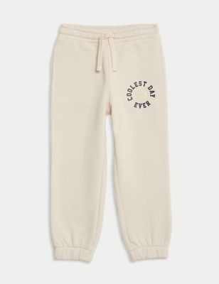 

Boys M&S Collection Cotton Rich Smiley Face Slogan Joggers (2-8 Years) - Stone, Stone