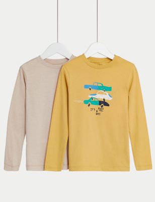 

Boys M&S Collection 2pk Pure Cotton Car Tops (2-8 Yrs) - Yellow Mix, Yellow Mix
