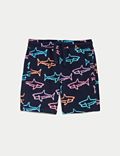 Cotton Rich Shark Print Shorts (2-8 Yrs)