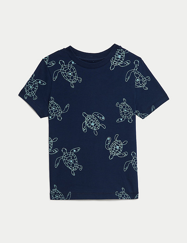 Pure Cotton Turtle Print T-Shirt (2-8 Yrs) - DK