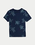 T-shirt με print χελώνα από 100% βαμβάκι (2-8 ετών)