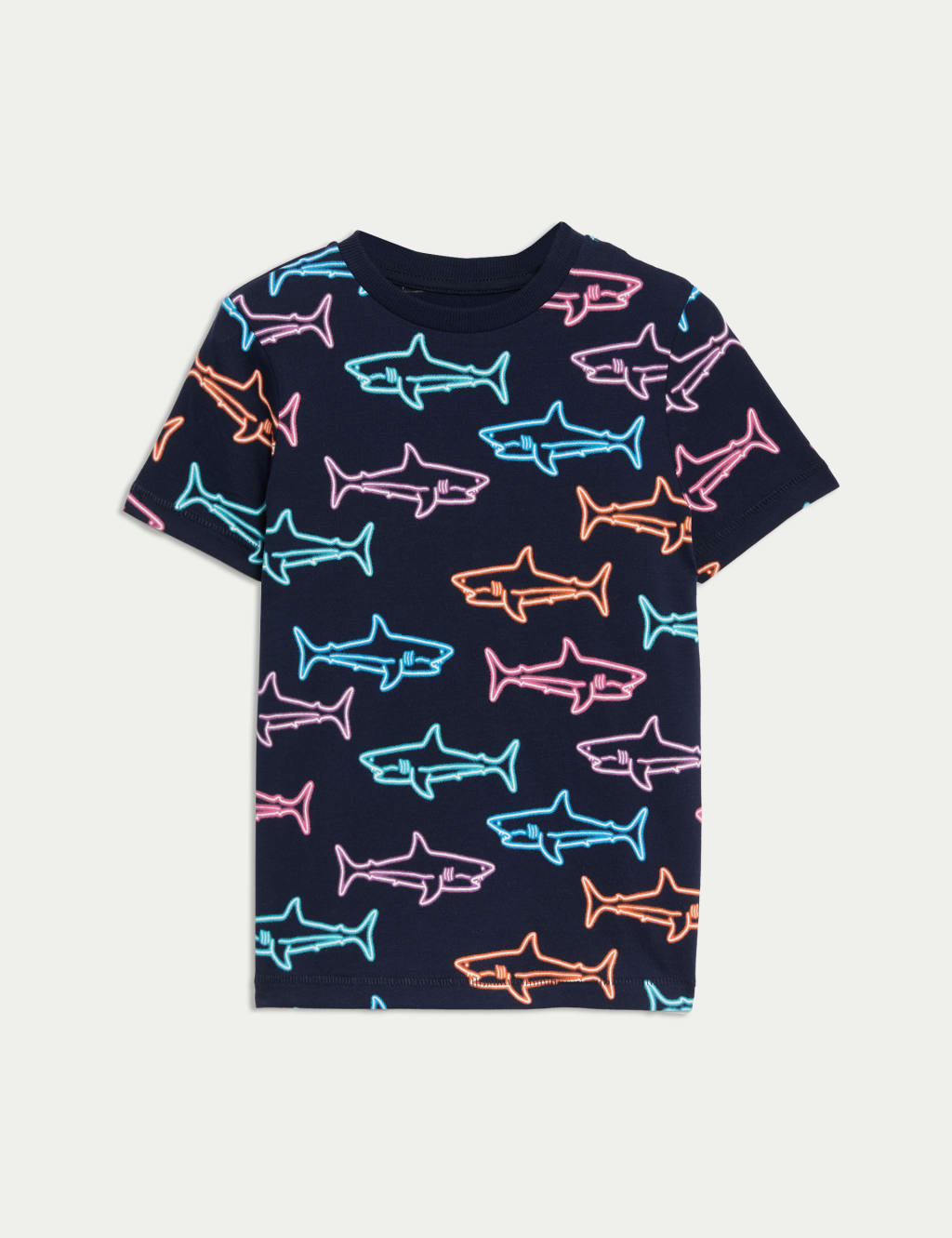 Mousse Yellow Shark Print T-Shirt