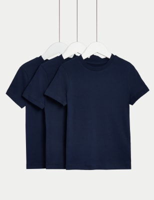 

M&S Collection Pack de 3 camisetas 100% algodón lisas (2-8 años) - Navy, Navy