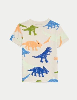 

Boys M&S Collection Pure Cotton Dinosaur T-Shirt (2-8 Yrs) - Multi, Multi