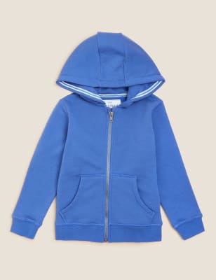 

Boys M&S Collection Cotton Rich Plain Hoodie (2-7 Yrs) - Mid Blue, Mid Blue