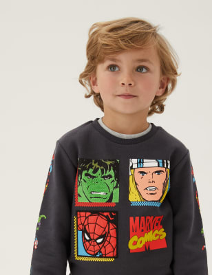 

Boys M&S Collection Marvel Superheroes™ Cotton Sweatshirt (2-7 Yrs) - Black, Black