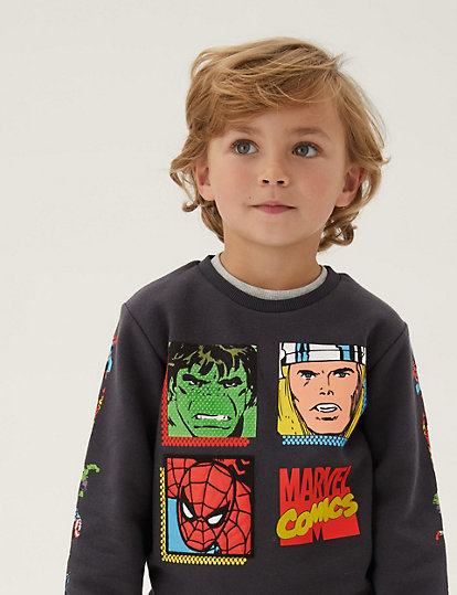 Marvel Superheroes™ Cotton Sweatshirt (2-7 Yrs)