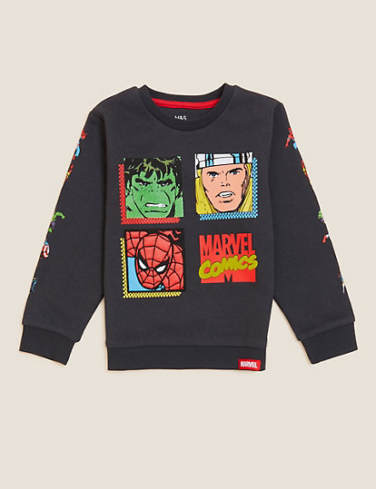 Marvel Superheroes™ Cotton Sweatshirt (2-7 Yrs)