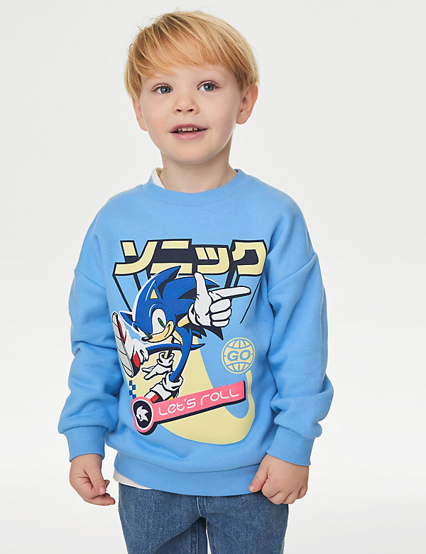 Cotton Rich Sonic the Hedgehog™ Sweatshirt (2-8 Yrs) - NO