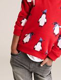 Cotton Penguin Print Sweatshirt (2-7 Yrs)