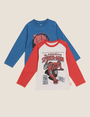 

M&S Collection Pack de 2 tops 100% algodón de Spider-Man™ (2-7 años) - Multi, Multi