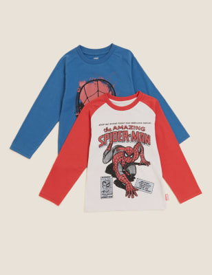 

Boys M&S Collection 2pk Pure Cotton Spider-Man™ Tops (2-7 Yrs) - Multi, Multi