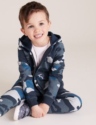 

Boys M&S Collection Organic Cotton Camouflage Zip Hoodie (2-7 Yrs) - Blue Mix, Blue Mix