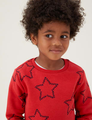 

Boys M&S Collection Cotton Rich Star Print Sweatshirt (2-7 Yrs) - Brick, Brick