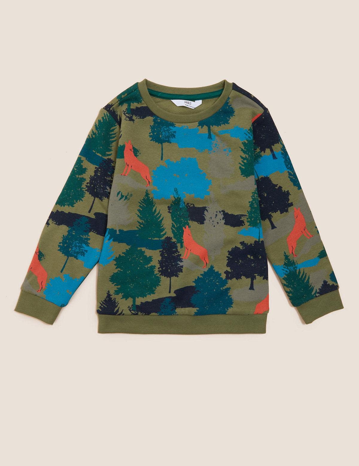Cotton Rich Forest Print Sweatshirt (2-7 Yrs)