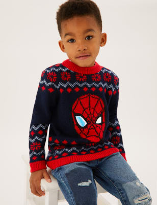 

Boys M&S Collection Spider-Man™ Jumper (2-7 Yrs) - Navy Mix, Navy Mix