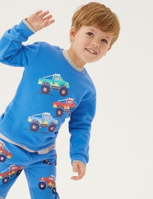 

Boys M&S Collection Cotton-Rich Monster Truck Sweatshirt (2-7 Yrs) - Blue, Blue