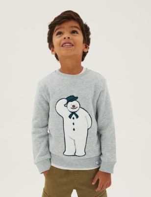 

Boys M&S Collection Cotton Rich The Snowman™ Sweatshirt (2-7 Yrs) - Grey Marl, Grey Marl