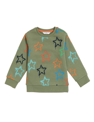 

Boys M&S Collection Cotton Rich Star Print Sweatshirt (2-7 Yrs) - Khaki Mix, Khaki Mix
