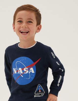 

Boys,Unisex,Girls M&S Collection Cotton Rich NASA™ Sweatshirt (2-7 Yrs) - Navy, Navy