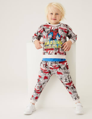 

Boys M&S Collection Cotton Rich Spider-Man™ Joggers (2-7 Yrs) - Calico Mix, Calico Mix