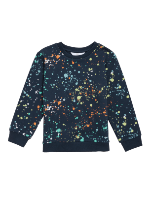 

Boys M&S Collection Cotton Rich Paint Splat Sweatshirt (2-7 Yrs) - Navy Mix, Navy Mix
