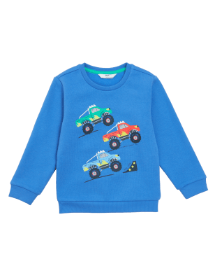

Boys M&S Collection Cotton Rich Monster Truck Sweatshirt (2-7 Yrs) - Medium Blue, Medium Blue