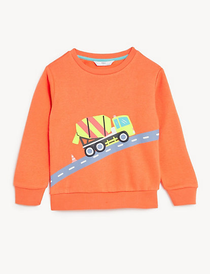 Cotton Rich Truck Sweatshirt (2-8 Yrs)