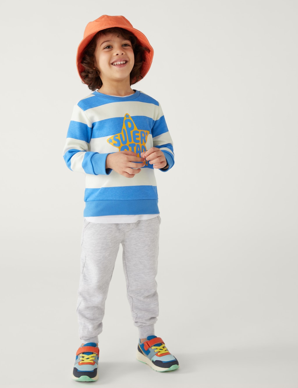 Cotton Rich Striped Star Sweatshirt (2-8 Yrs) image 2