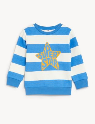 Cotton Rich Striped Star Sweatshirt (2-8 Yrs)