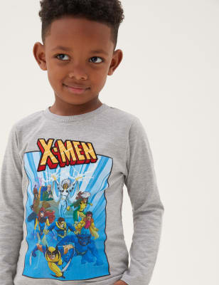 

Boys M&S Collection Cotton Rich X-Men™ Top (2-7 Yrs) - Grey Mix, Grey Mix