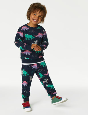 

M&S Collection Sweatshirt mit hohem Baumwollanteil und Dinosauriermotiv (2-8 J.) - Navy Mix, Navy Mix