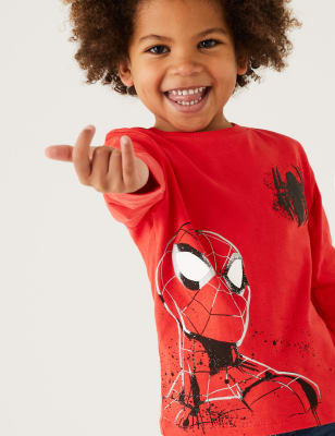 

M&S Collection Spider-Man™-Oberteil aus reiner Baumwolle (2-7 Jahre) - Red, Red