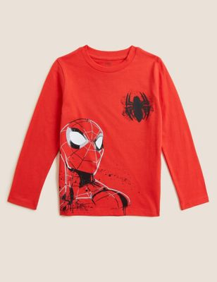 M&S Boys Pure Cotton Spider-Man  Top (2-7 Yrs)