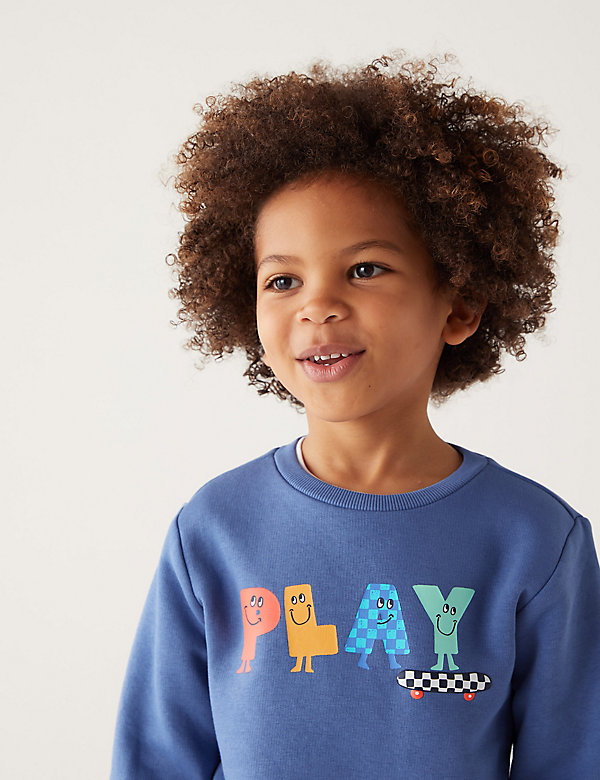 Katoenrijk sweatshirt met opschrift 'Play' (2-8 jaar) - NL