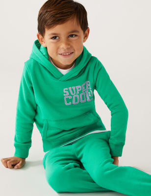 

Boys M&S Collection Cotton Rich Super Cool Slogan Hoodie (2-8 Yrs) - Spearmint, Spearmint