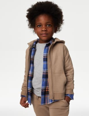 

Boys M&S Collection Cotton Rich Zip Hoodie (2-8 Yrs) - Toffee, Toffee