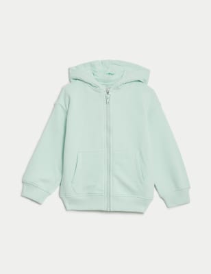 

M&S Collection Sudadera con capucha de algodón con cremallera (2-8 años) - Mint, Mint