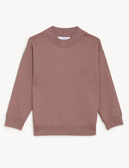 Cotton Rich Plain Sweatshirt