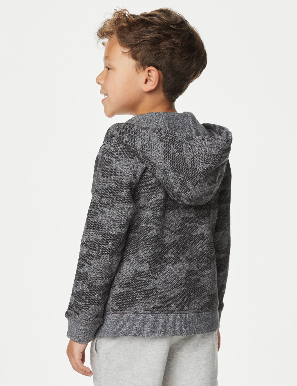 Cotton Rich Patterned Zip Hoodie (2-8 Yrs) image 3