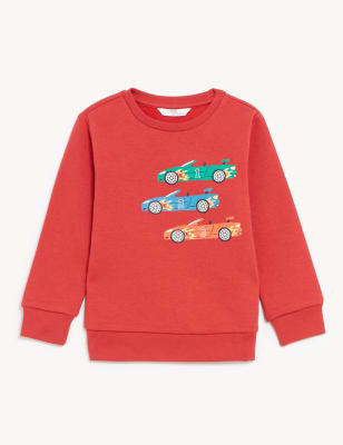 Cotton Rich Car Sweatshirt (2-8 Yrs)