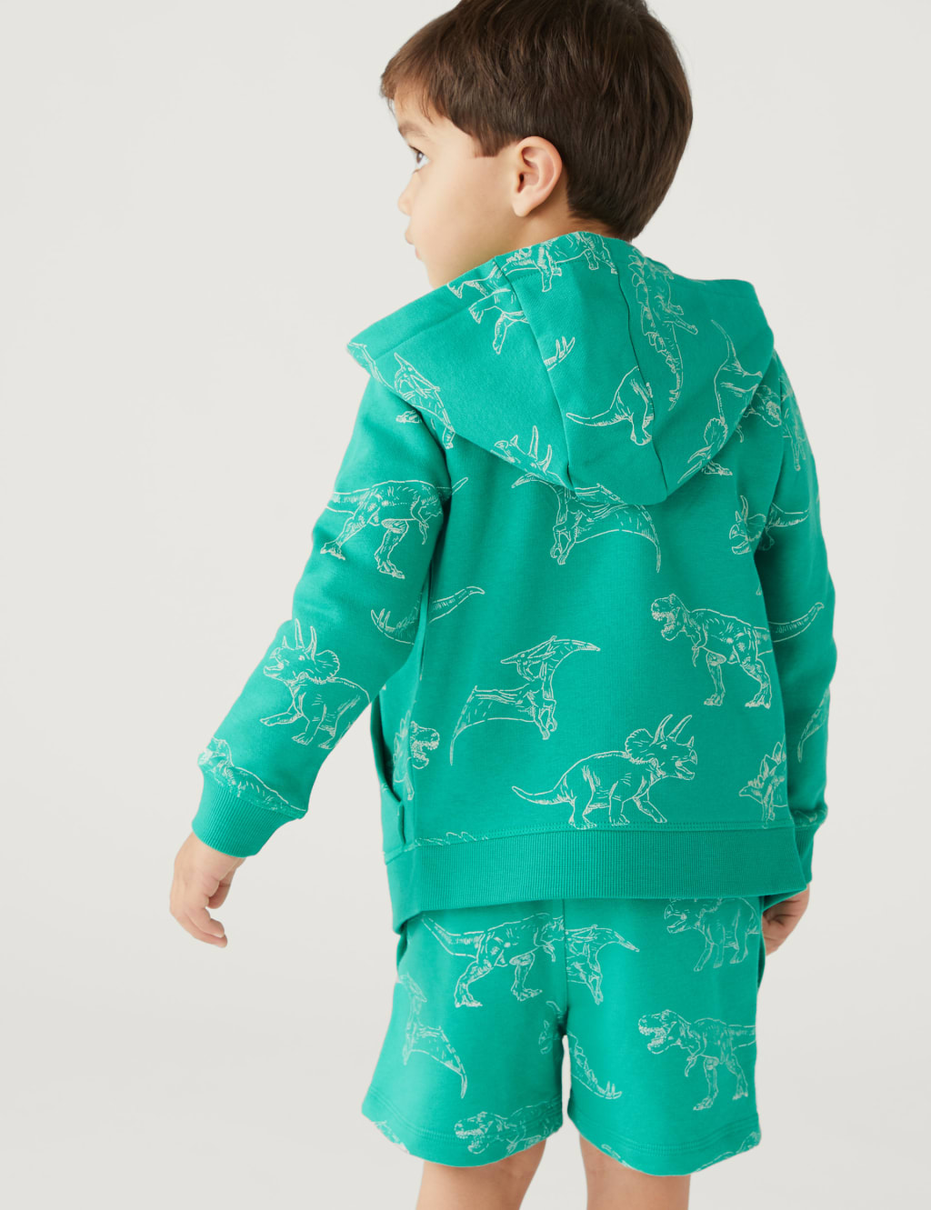 Cotton Rich Dinosaur Zip Hoodie (2-8 Yrs) image 3
