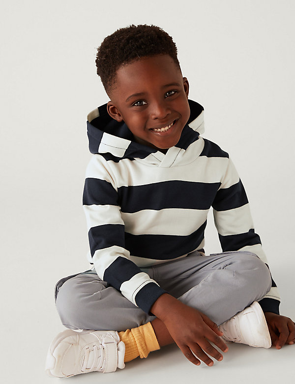 Pure Cotton Striped Hoodie (2-8 Yrs) - CN