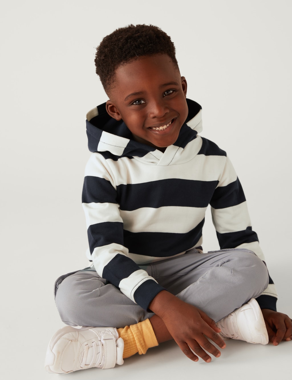 Pure Cotton Striped Hoodie (2-8 Yrs) image 1