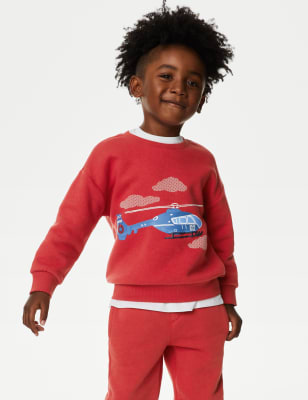 

Boys M&S Collection Cotton Rich Helicopter Sweatshirt (2-8 Yrs) - Red Mix, Red Mix