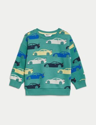 Cotton Rich Cars Sweatshirt (2-8 Yrs)