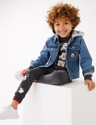 

M&S Collection Denimjacke aus reiner Baumwolle mit Mickey Mouse™-Motiv (2-7 J.) - Denim Mix, Denim Mix