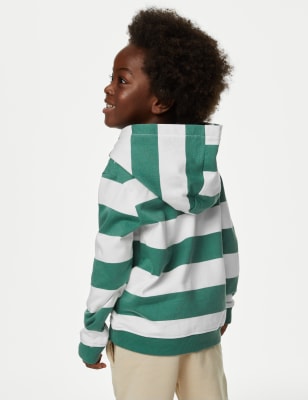 Green cheap striped hoodie