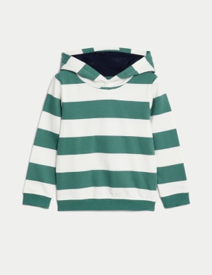 Cotton Rich Striped Hoodie (2-8 Yrs)